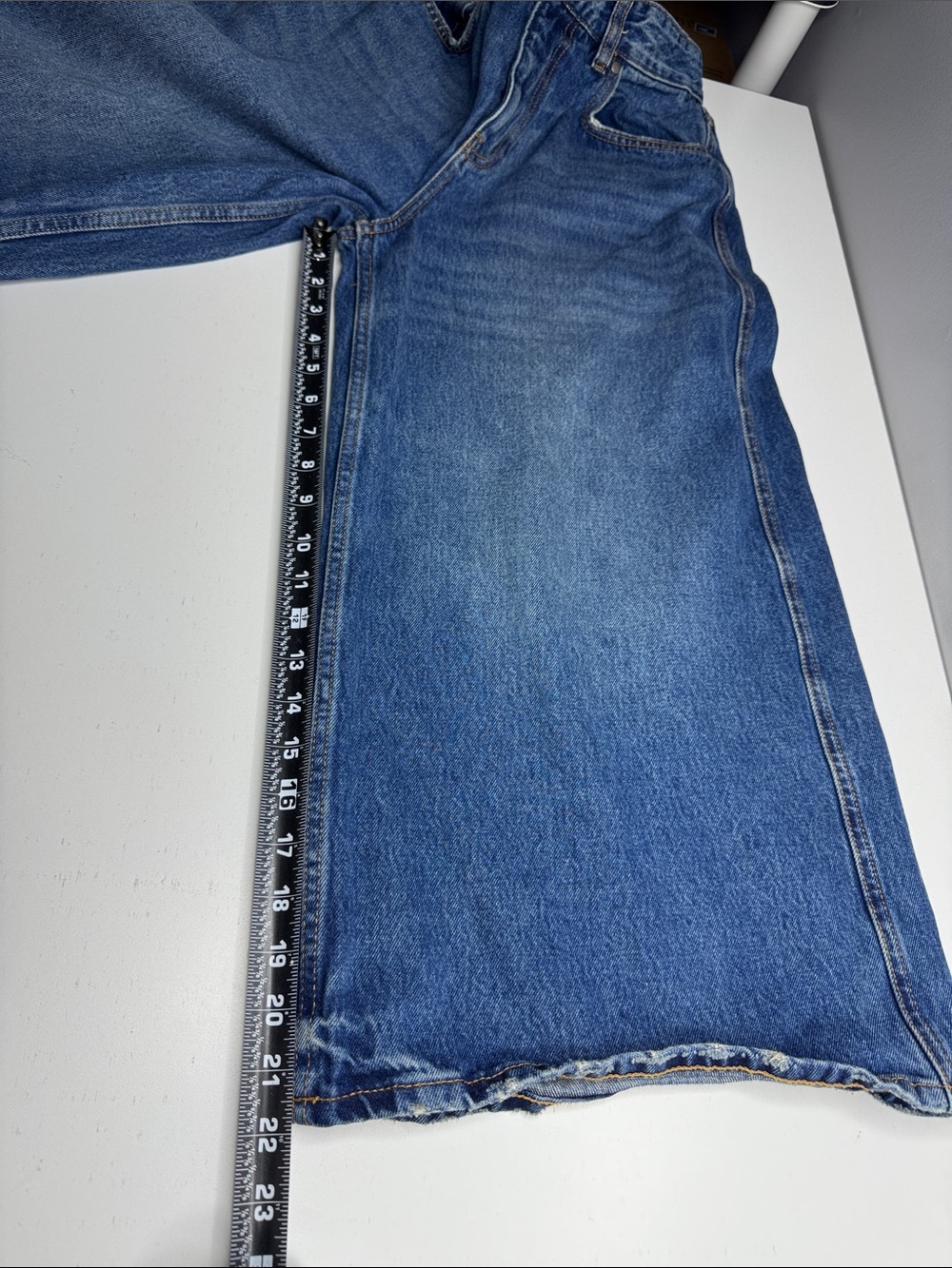 ZARA Wide Leg Denim Culotte Jeans | High Rise | Size US 6 - Picture 7 of 13